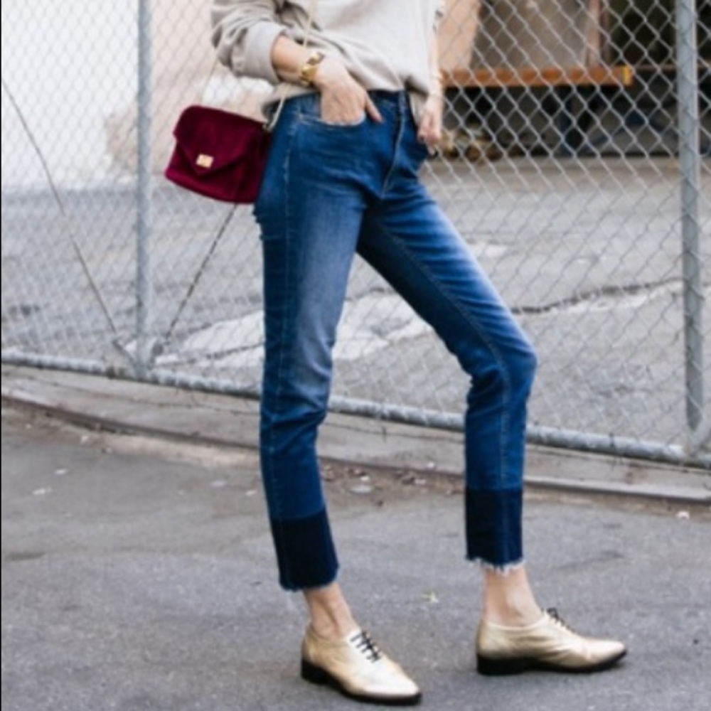 Anine Bing dark hem detail jeans
